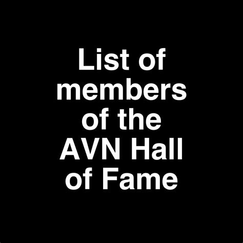 porn stars list|List of members of the AVN Hall of Fame